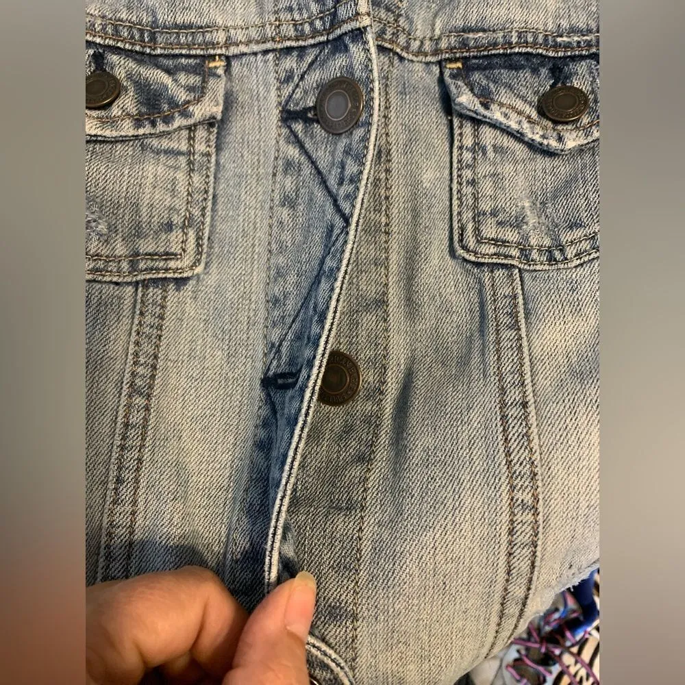 American Eagle  denim hooded jacket size M - Image 6