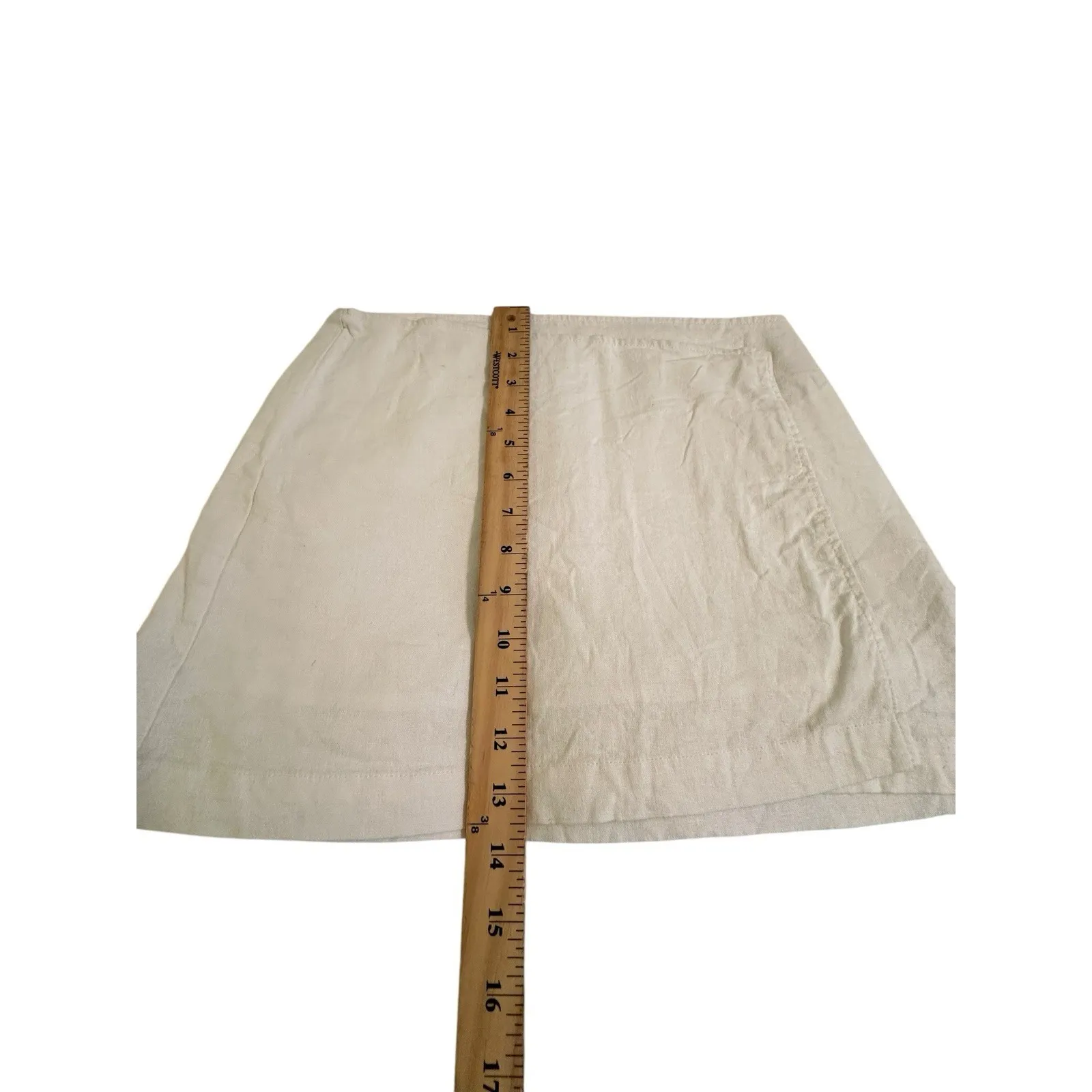 Glassons Skirt Womens 8 Size White Mini Wrap Euro Flax‎ Linen Viscose #EE2-2 - Image 3