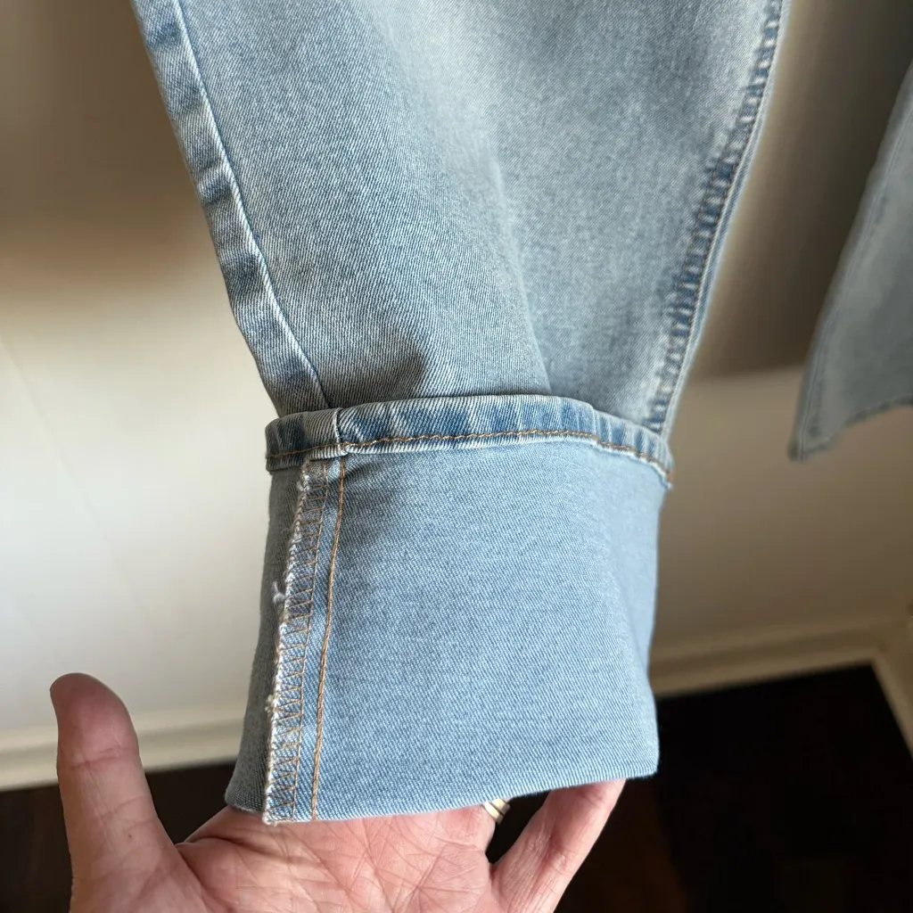 Frye Womens Cuffed Crop Jean 14/32 NWT Stevie Wash Lt Denim Coastal Normcore - Image 8