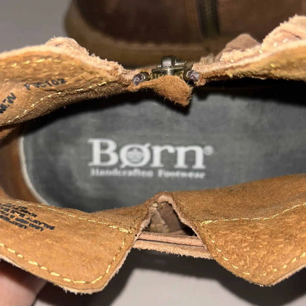 Born Tan Leather Boots Ladies size 9 Brown - Image 2