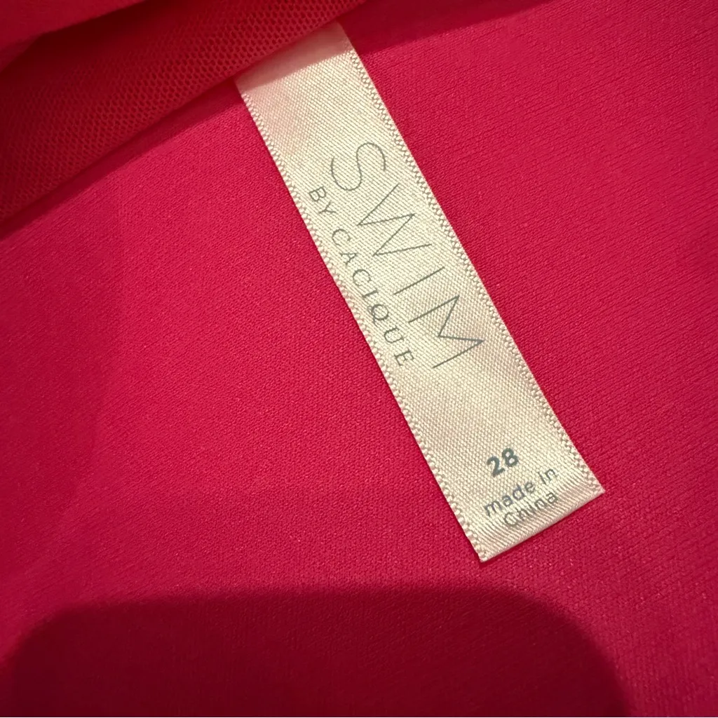 Lane Bryant Cacique Swim‎ No Wire Blouson Tankini Top in Hibiscus Tropics 28 NEW - Image 5