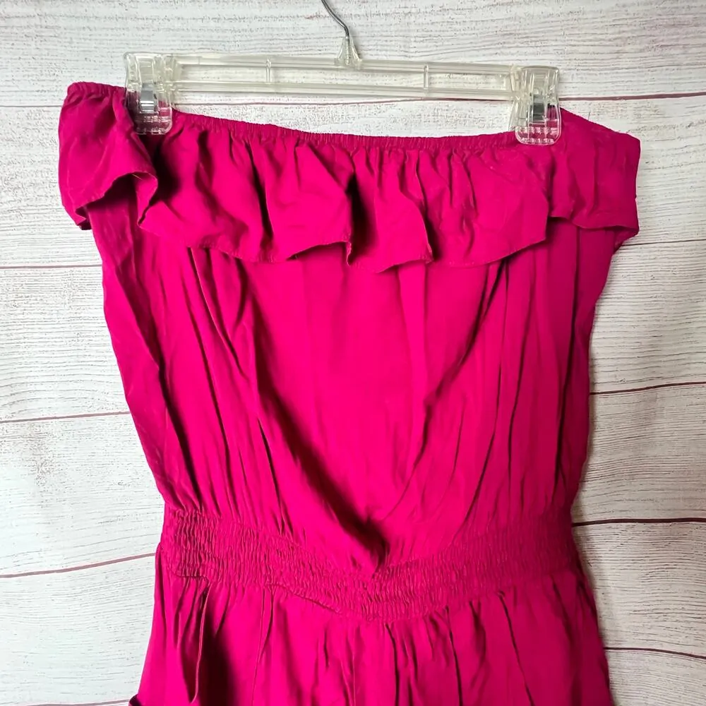 Forever 21 Women's Strapless  Romper with Ruffle off Shoulder Strapless   Sz M - Image 6