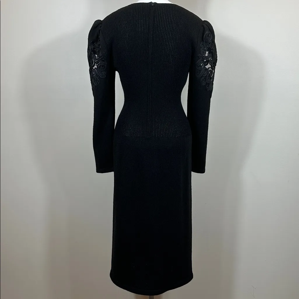 Pat Sandler for Wellmore Saks Fifth Avenue 80s Vintage Cocktail Dress Size 10 Black Size M - Image 2