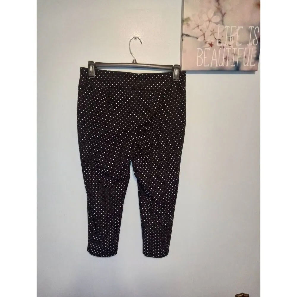 WHBM White House Black Market Size 14 Black White Polka Dot Ankle Pull On Dress - Image 3