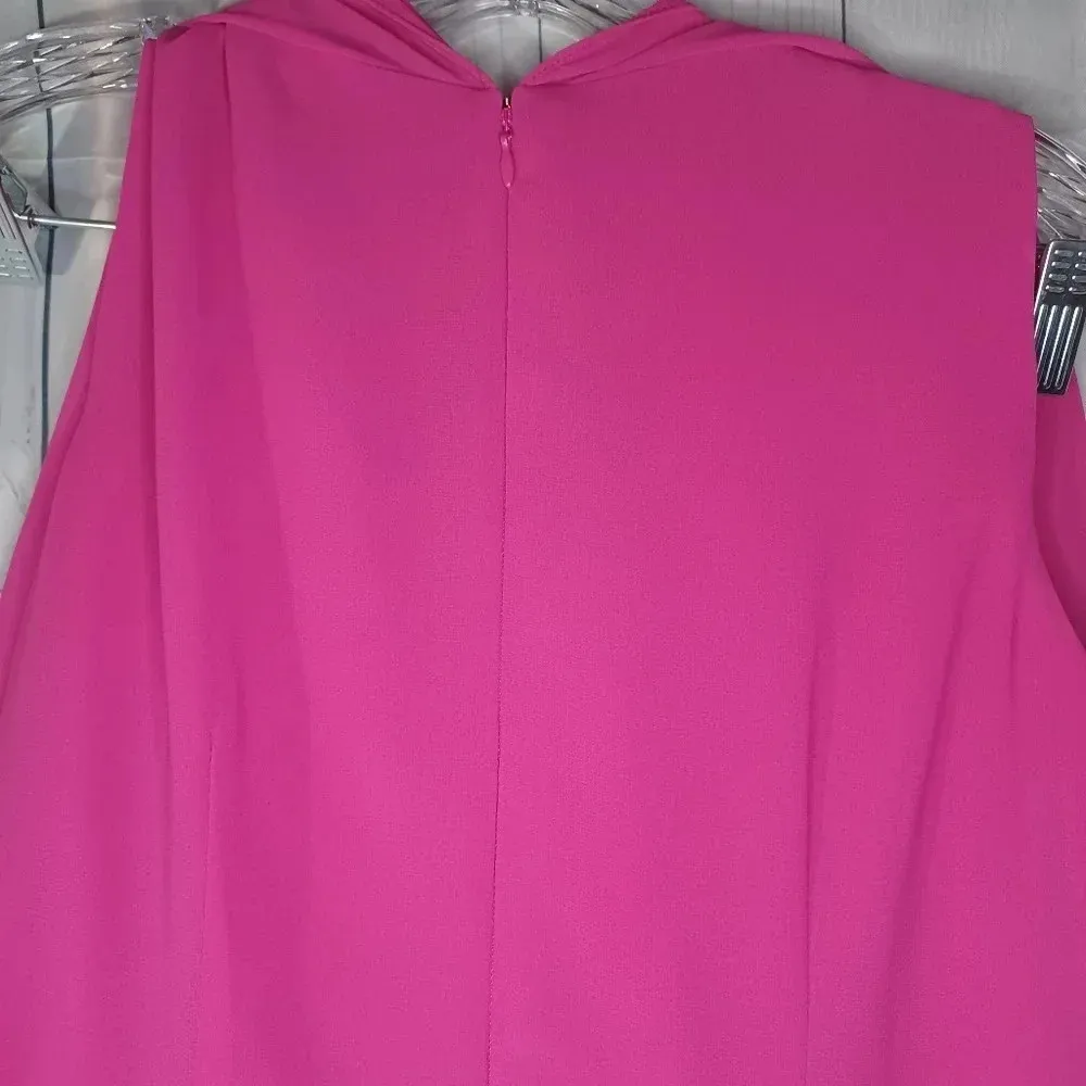 Vince Camuto Hot Pink layered chiffon Flounce dress size 8 - Image 15