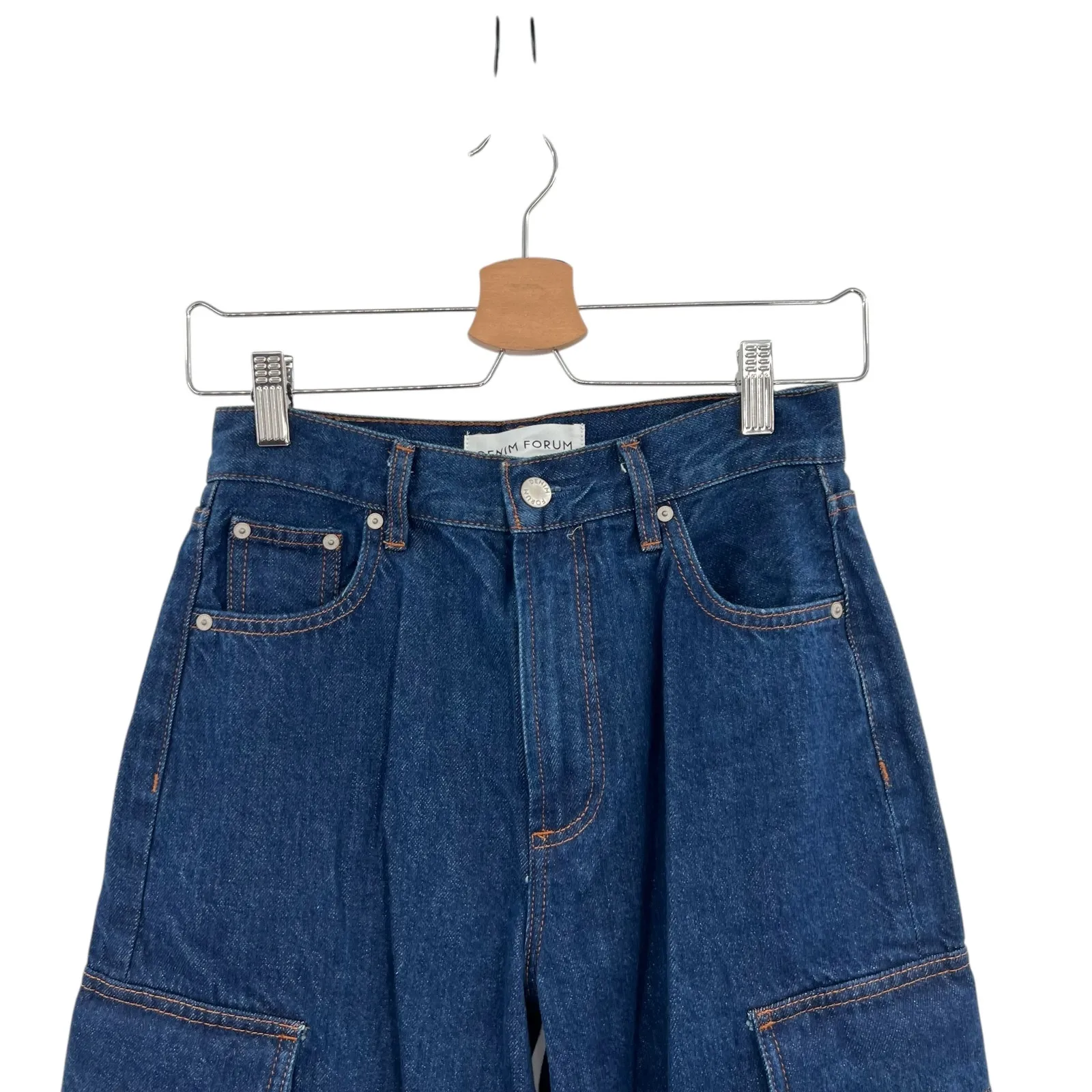 Aritzia Denim Forum The Farrah Cargo Hi-rise Jean Wide Leg Blue Size 25 - Image 3