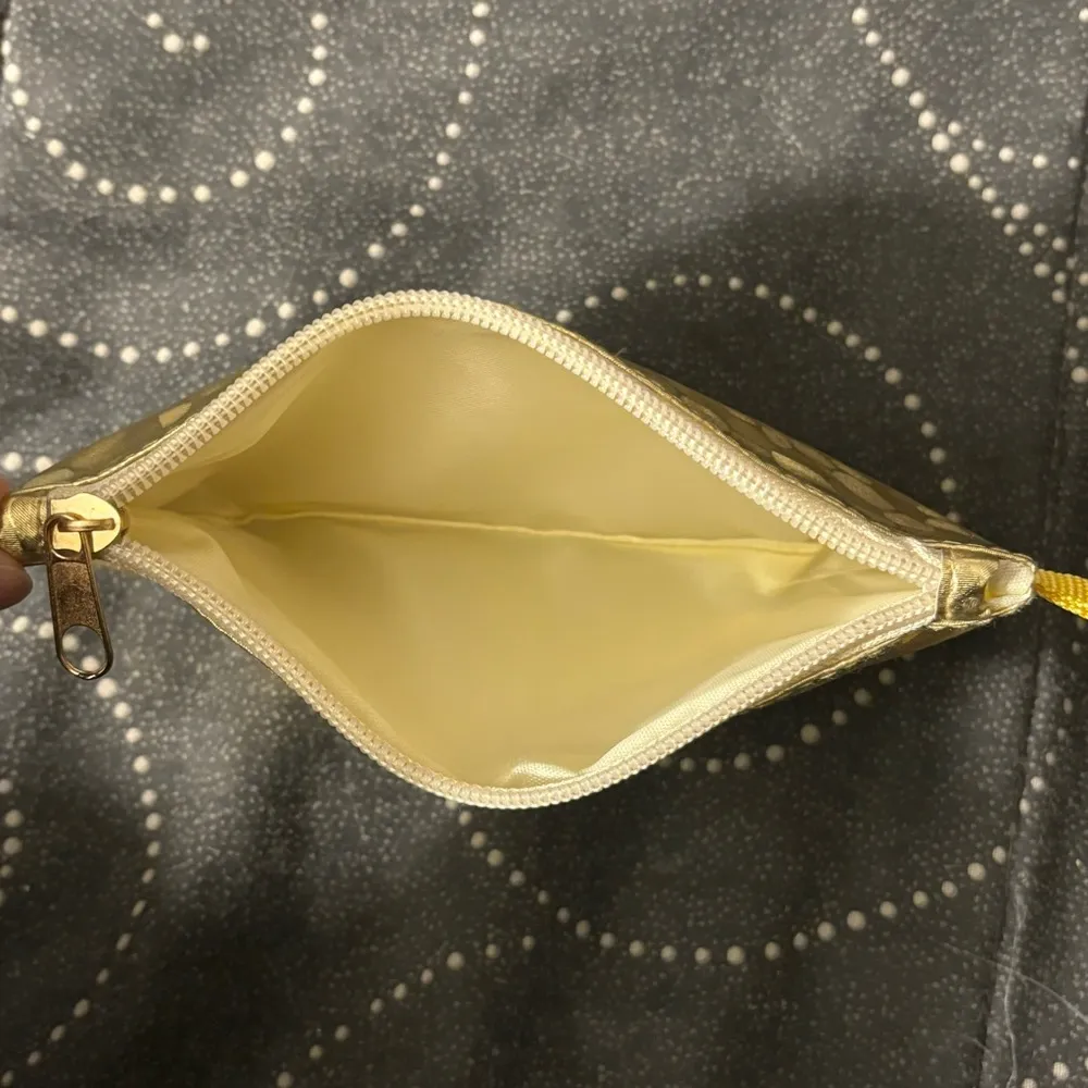 NWOT Shiny Gold Patterned Pouch - Image 3