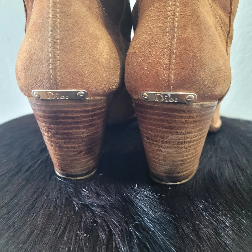 CHRISTIAN DIOR Suede Tall Boots Size 8.5 - Image 4