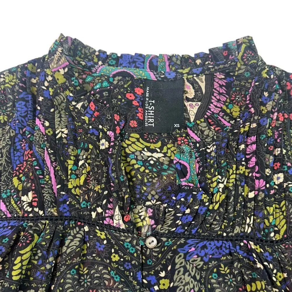 Dolan Anthropologie Paisley Sheer Long Sleeve Shirt Top Blouse Size XS Women's - Image 3