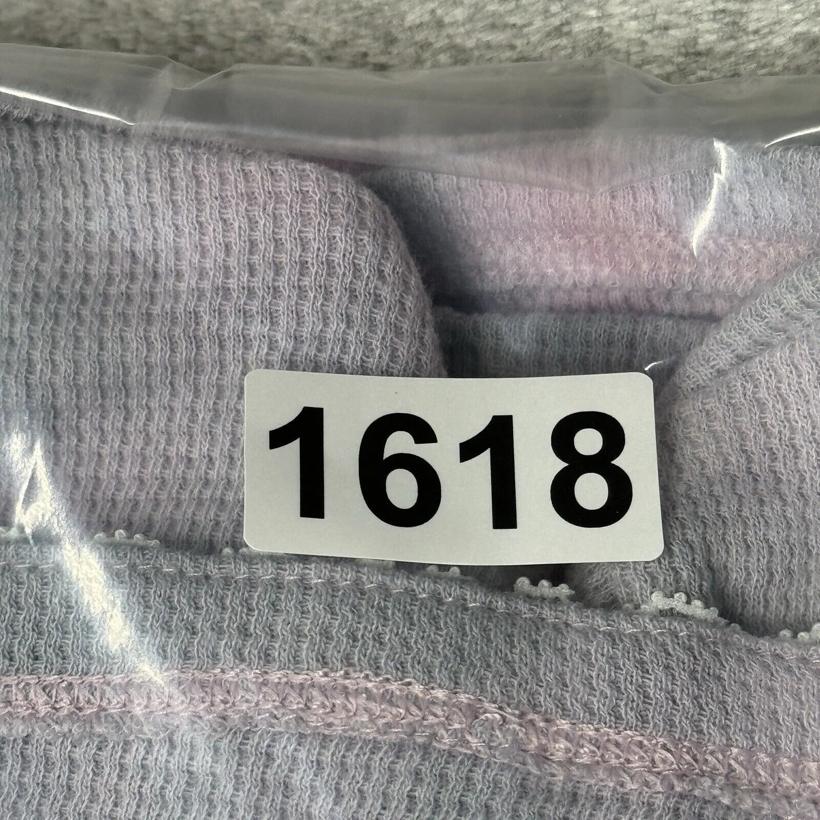 American Eagle Shirt Womens XL‎ Pink Gray Waffle Knit Crop Thermal Casual Lounge - Image 9