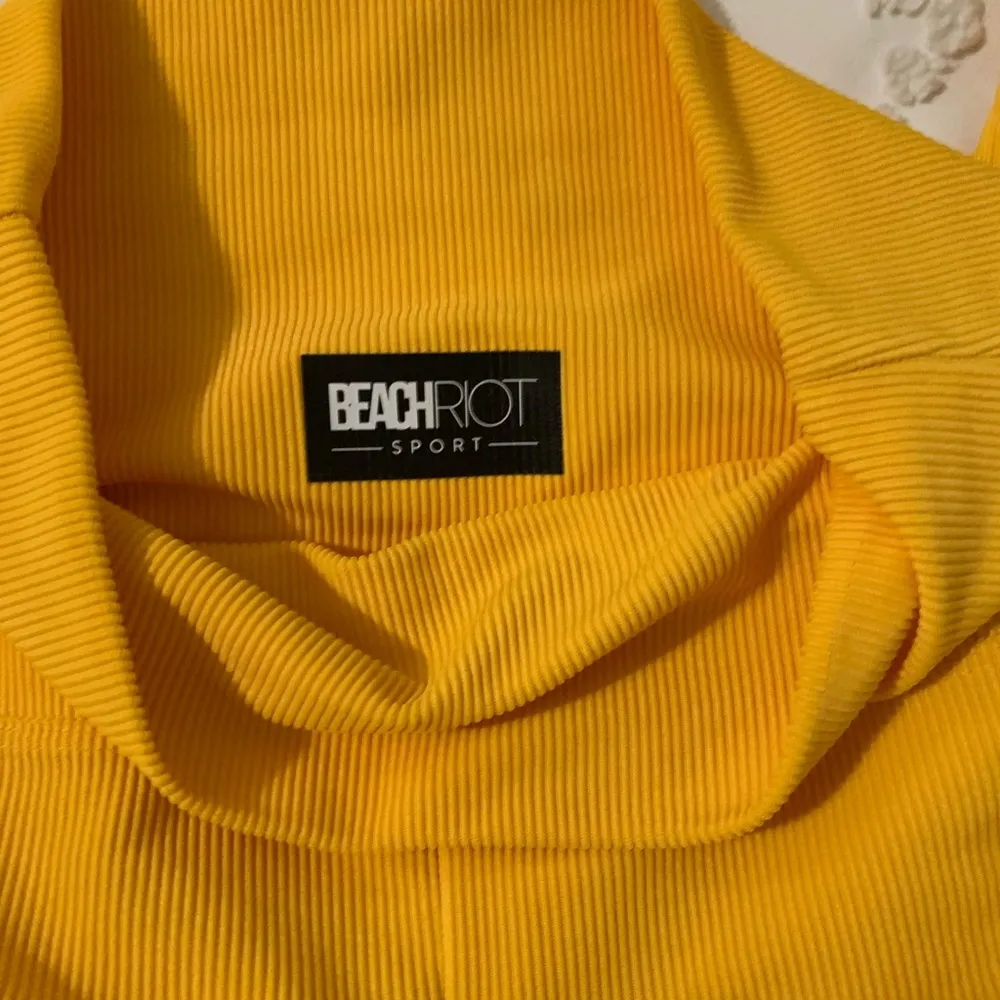 Beach Riot Sport Legging Sadie High Waist Ribbed Leggings Sunny Yellow Sz Large - Image 4