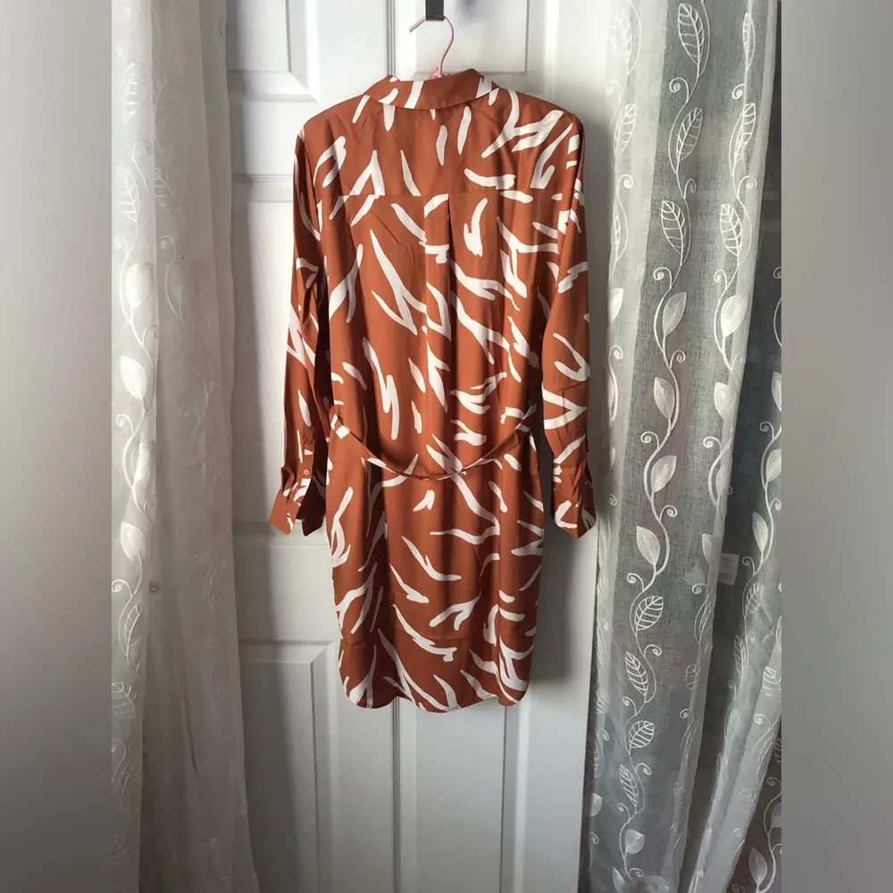 New Daily Ritual button down shirt dress with belt, size small P - Image 7