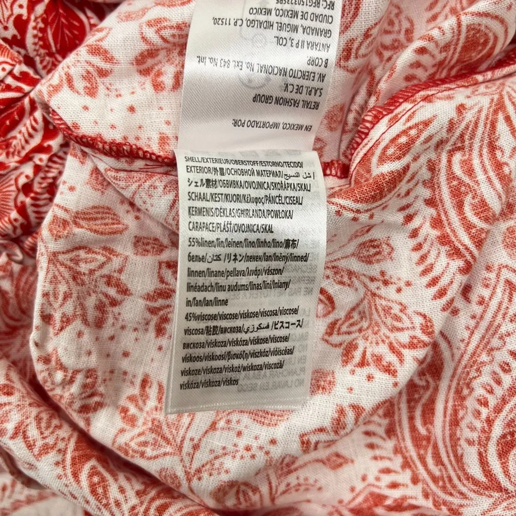 NWT Farm Rio River Ride Linen Blend Beaded Short Size XL Pull-On RED - Image 10