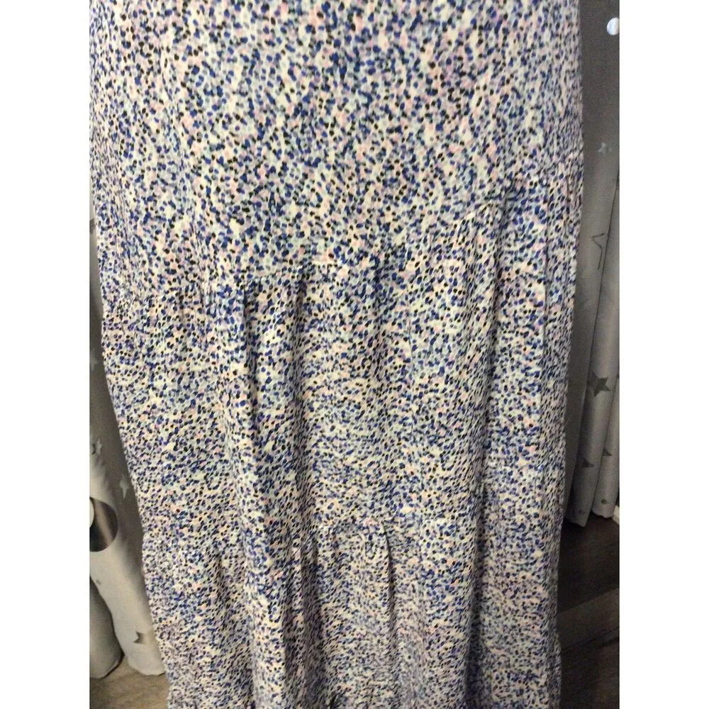 Chelsea 28 Floral Tiered Spaghetti Strap dress Size Medium Midi - Image 7