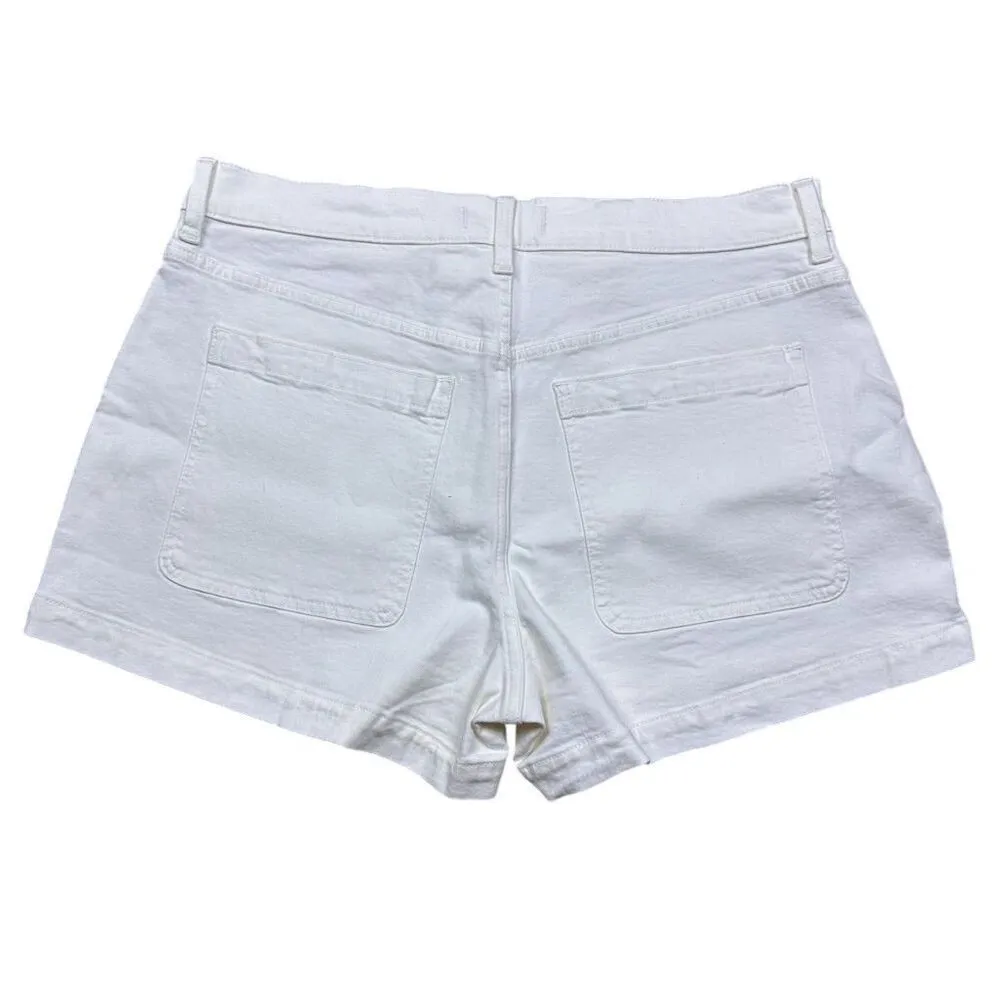 NWT Madewell Women's Denim Emmett Short Patch Pocket High-Rise Sailor White 32 - Image 6