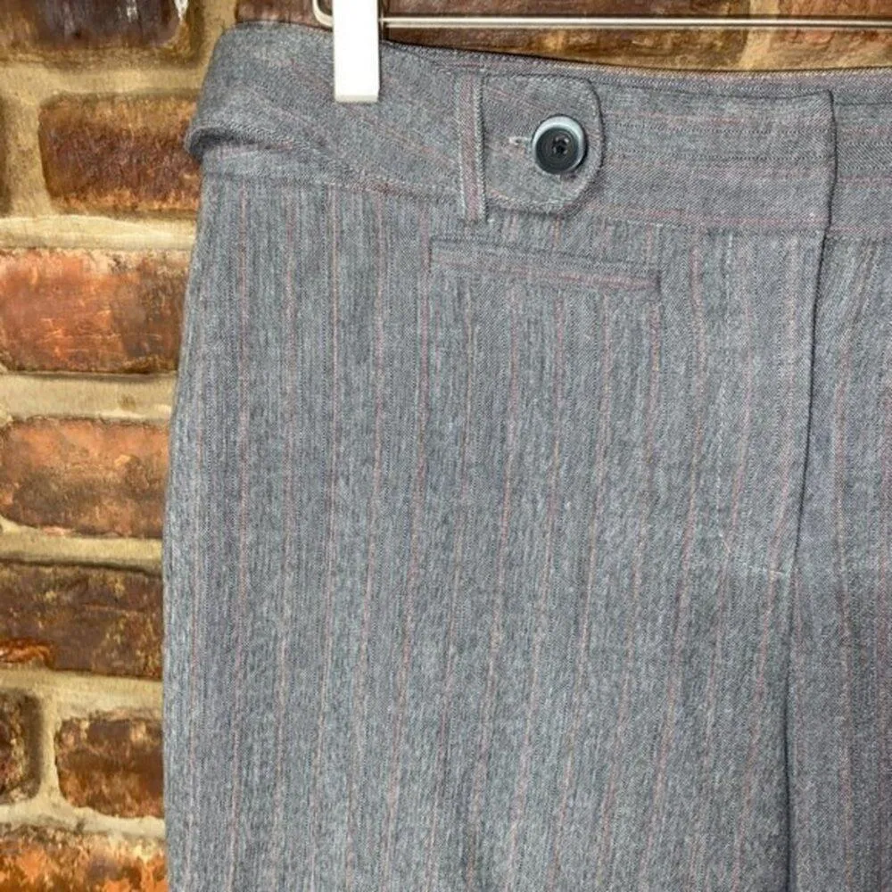 Luciano Dante Gray Striped Wide Leg Dress Pants Trousers Women's Size 10 - Image 3
