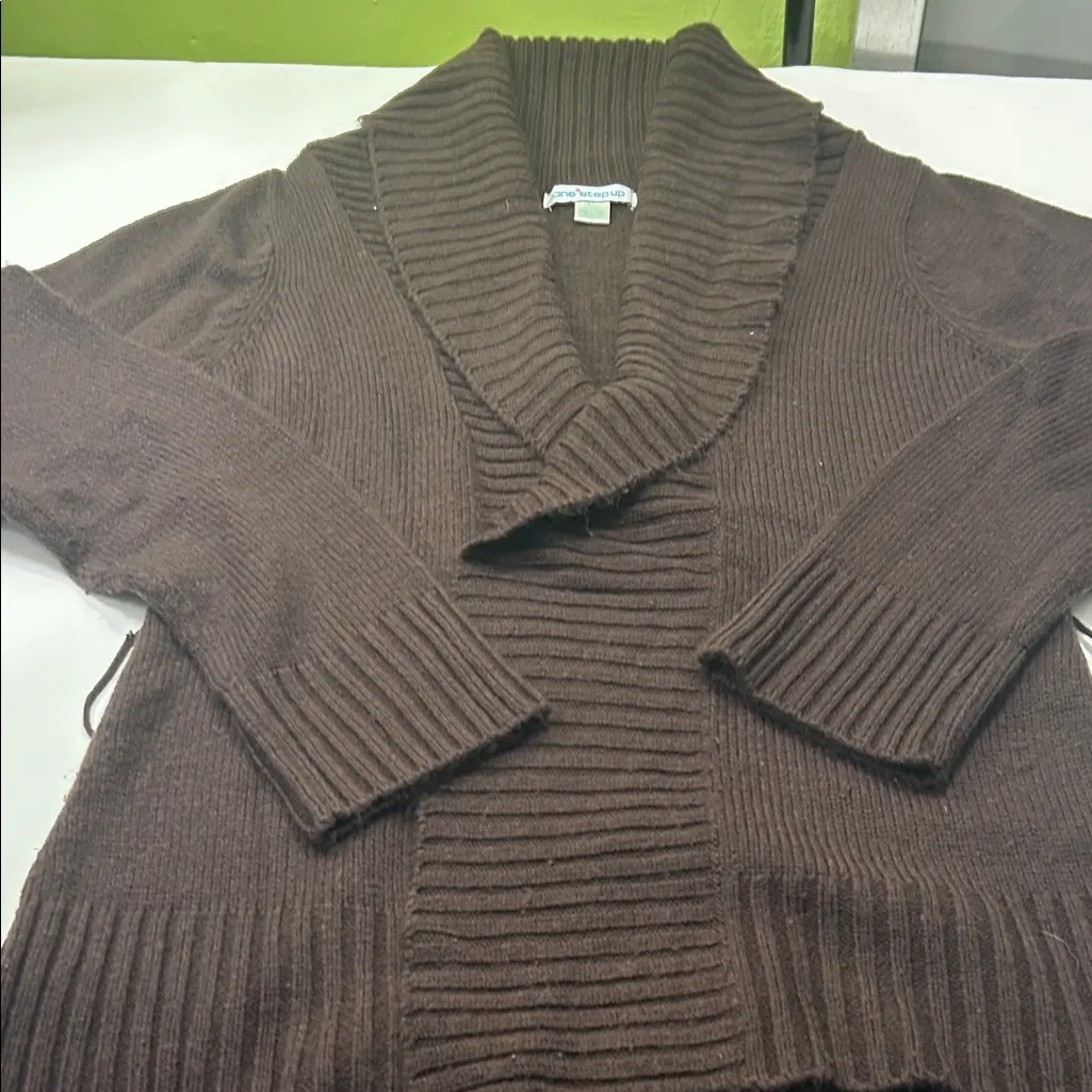 One Step Ahead Chocolate Shawl Collar Cardigan Brown Size undefined - Image 15