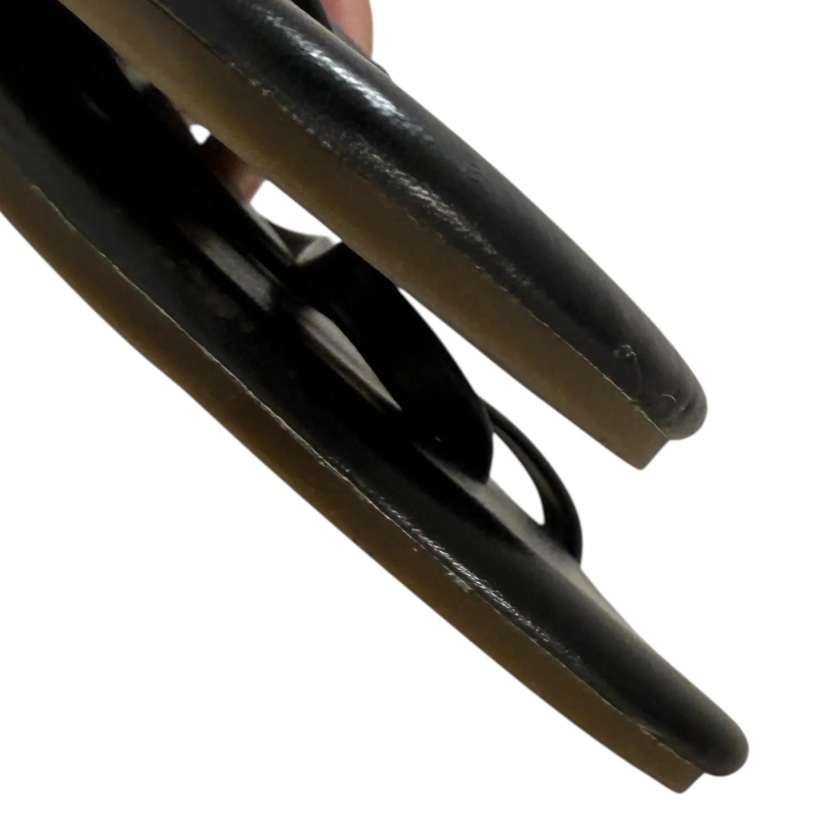 GAP Women Black Thong Flip Flops Sandals Size‎ 7 Vegan Leather Minimalist Strap - Image 4