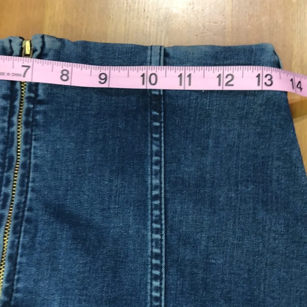 Free people stretchy denim mini paneled zipper skirt - Image 7