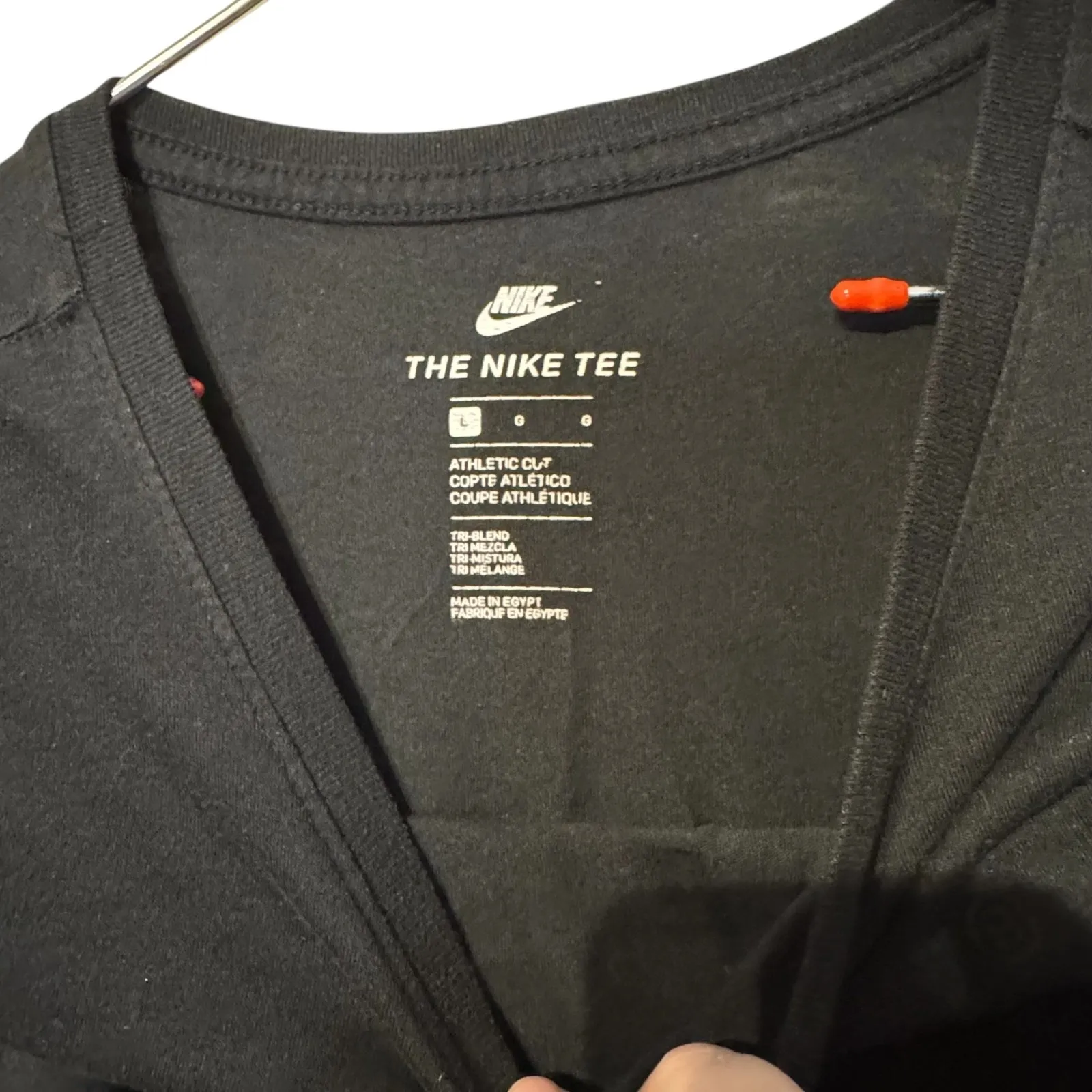 Nike Mens T-Shirt Swoosh Logo Athletic Cut Short Sleeve Pullover Black Large - Image 4