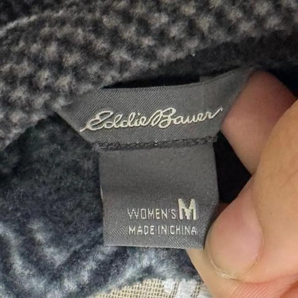 Eddie Bauer Geometric Stripe Fleece Quarter Zip Hoodie Women's Medium Pullover - Image 5