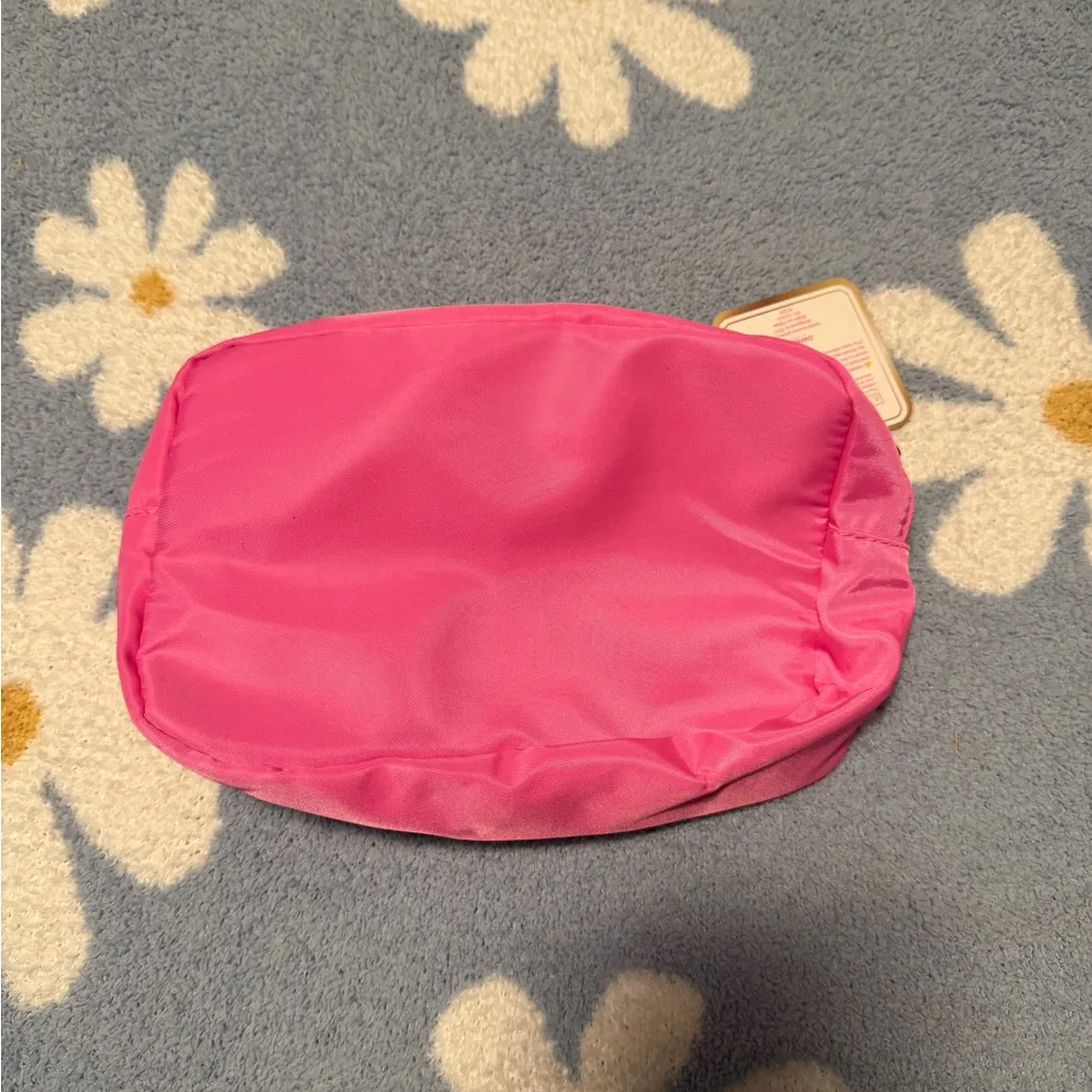 Disco Cowgirl 🤠 Vibrant Pink Cosmetic Pouch with Fun Patches - Image 2