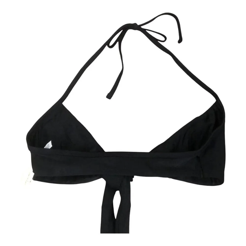 Aerie NWT Stylish Wrap Around Criss Cross Halter Bikini Top Black Size Small - Image 8