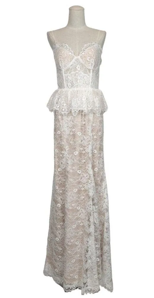 NWT by Watters Marmelade Illusion Lace Wedding Dress White Sz 4 - Image 3