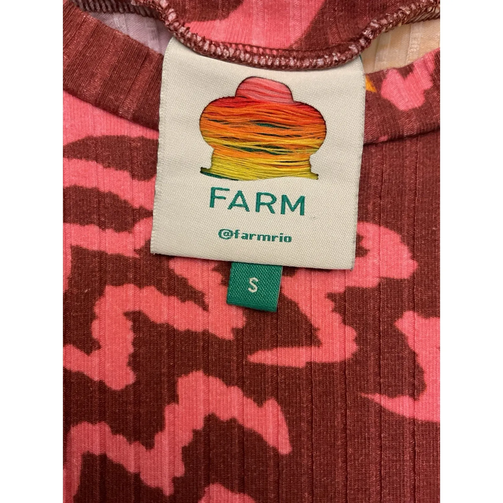 Farm Rio Toucanissimo Long Sleeve Stretch Cotton Bodysuit Size S Burgundy - Image 6