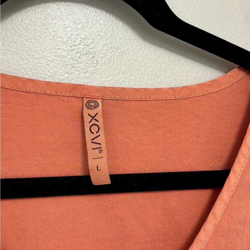 XCVI Janelle Brio Poplin Cargo Midi Dress in Afterglow Orange - Size L - Image 5