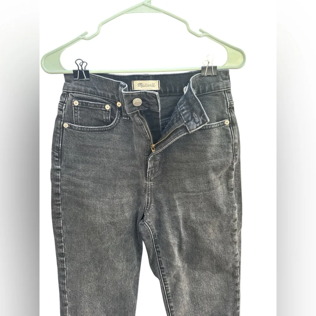 Madewell Perfect Vintage Jean Black High Rise Straight Leg 90s Denim Size 26 - Image 4