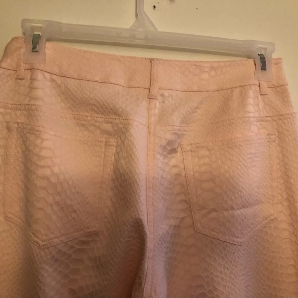 ERIC Womens Skinny Pants Size 8 Pale Peach Snake Skin Fabric Design Zip NWOT - Image 8