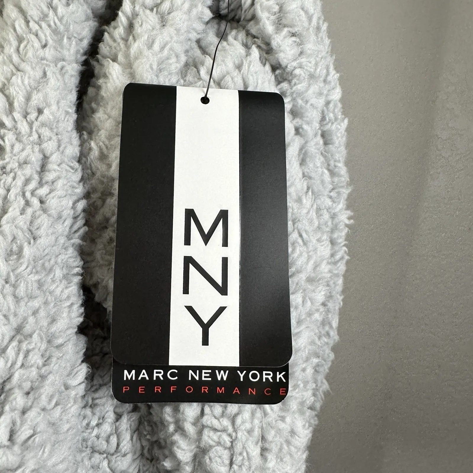 Marc New York Performance Gray Sherpa Pullover Women L Fleece Funnel Neck Cozych - Image 11