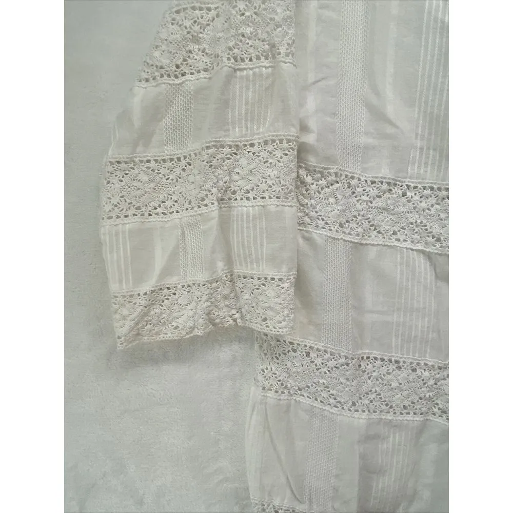 Who What Wear Womens Sz M/L‎ White 100% Cotton Open Front Cardigan Kimono - Image 2