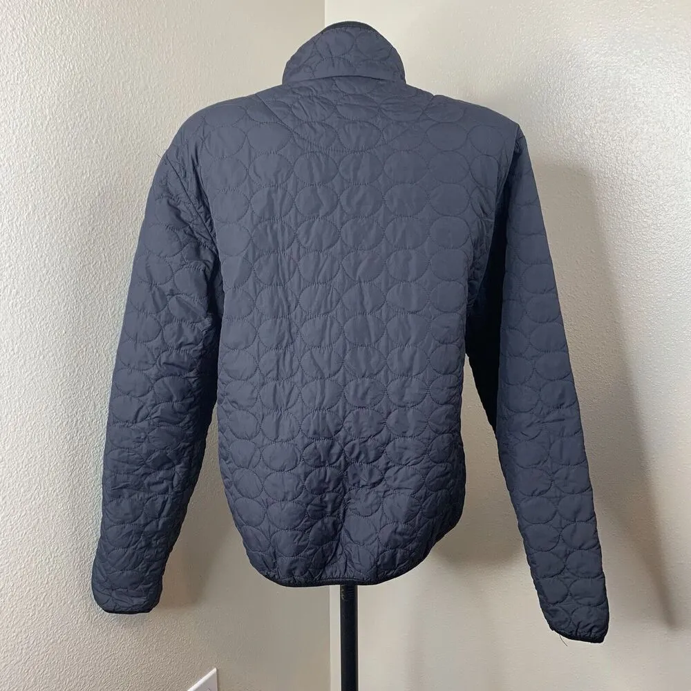 Descente  Womens Sz 12 Black Light Puffer Insulated Full Zip Jacket Coat Boxy - Image 6