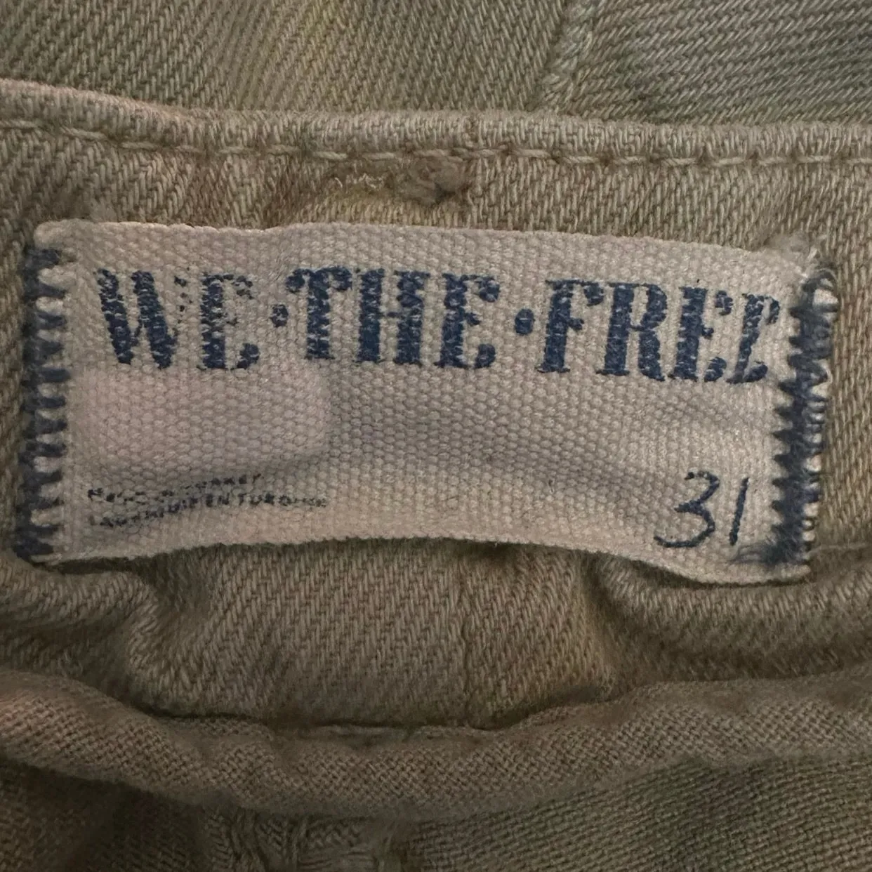 Free People Retro 70s Bohemian Wide Leg Lotus Tie-Dye Jeans Army Neutral Size 31 - Image 14