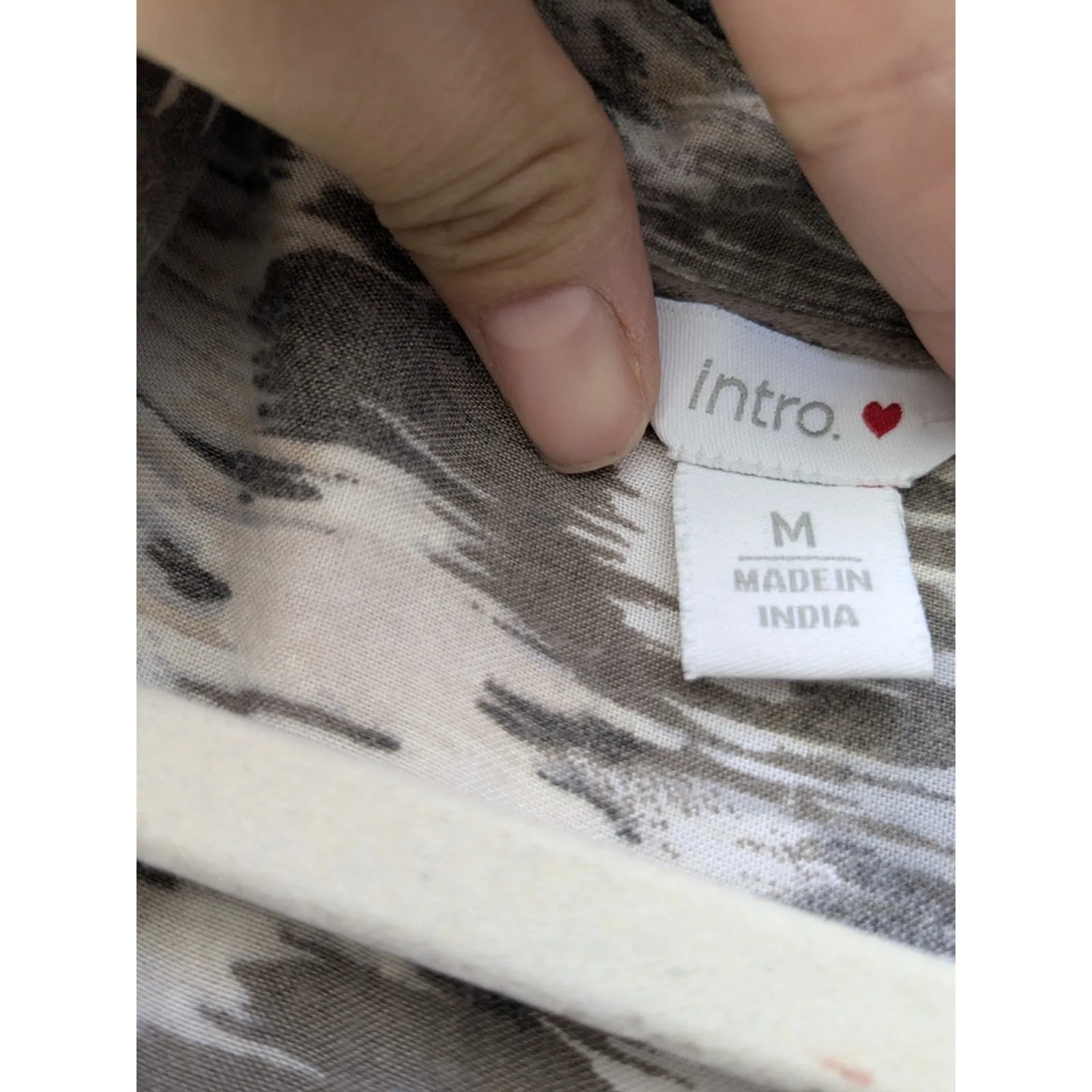 Intro Women's Top Tunic Roll Tab Sleeve Button Front Gray Size Medium - Image 2