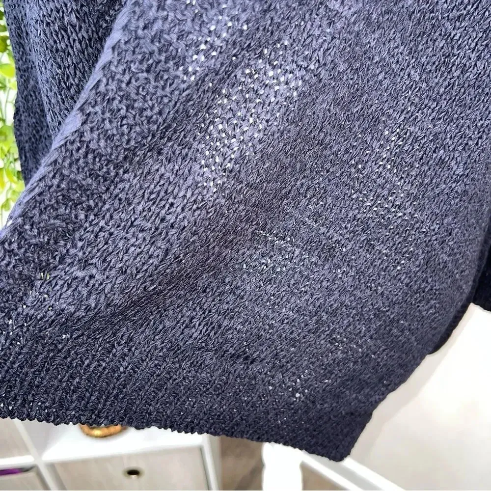 Catherine Malandrino Drop Shoulder Open Cardigan in Dark Navy NEW - Image 7