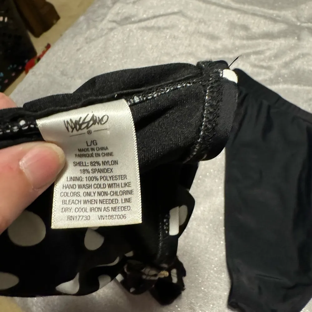 Black Polka Dot Bikini Set Size L - Image 3