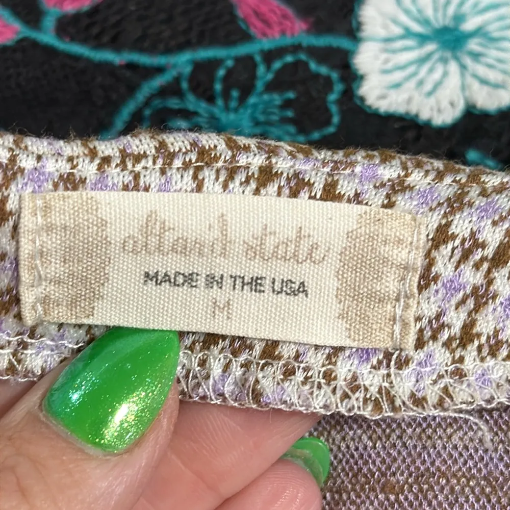 Altar’d State made in the USA Purple brown squared Mini Skirt Size MEDIUM - Image 4