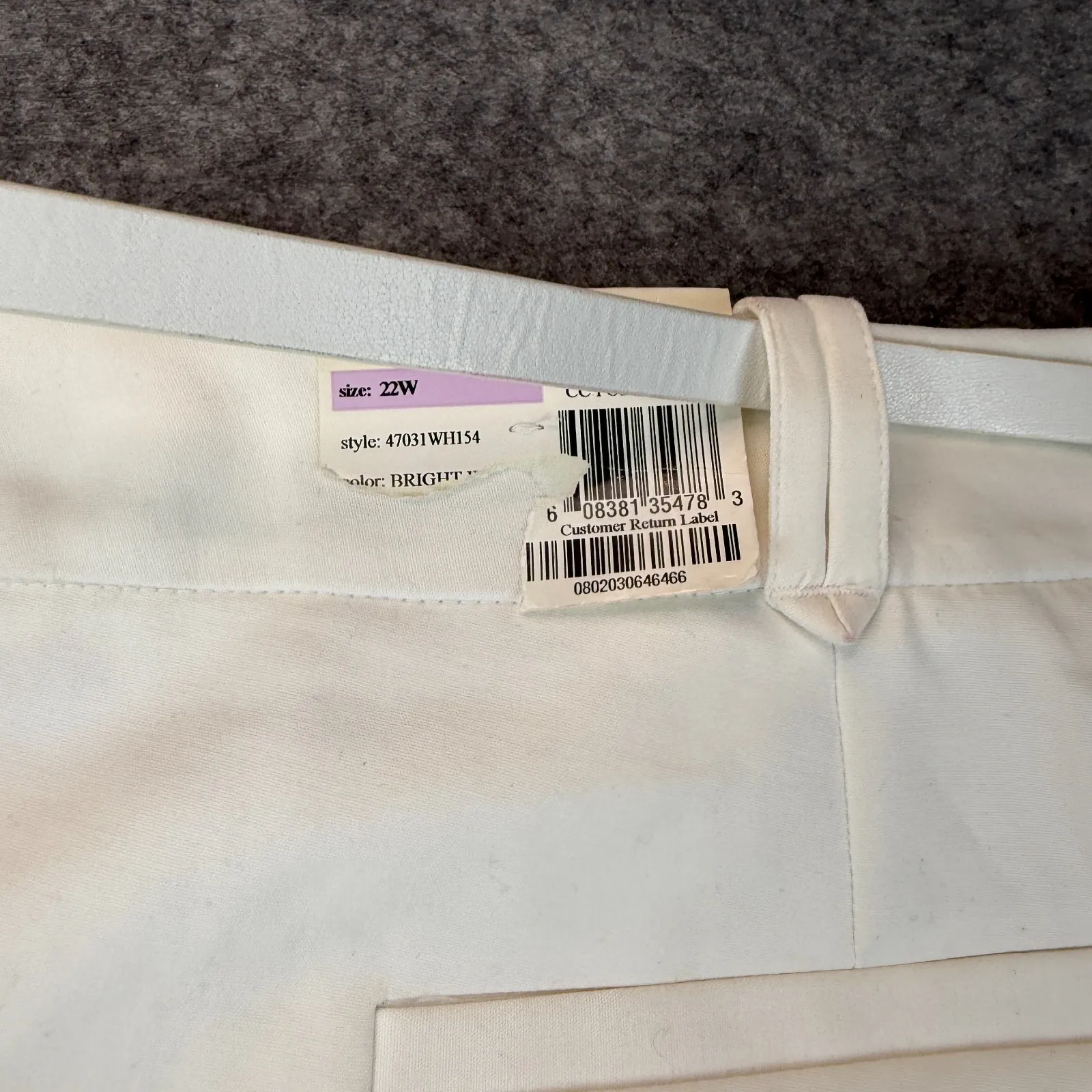 Charter‎ Club NWT Tummy Slimming Curvy Fit Pants Belt White 22W Office Work - Image 3