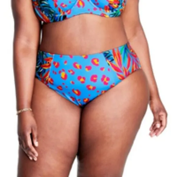 Tabitha Brown x Target Tropical Leopard Bikini Swim Bottom Size 3X NWOT Blue - Image 2