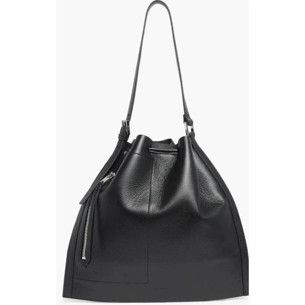 NWT AllSaints Alpha Convertible Black Leather Shoulder & Backpack - Image 6