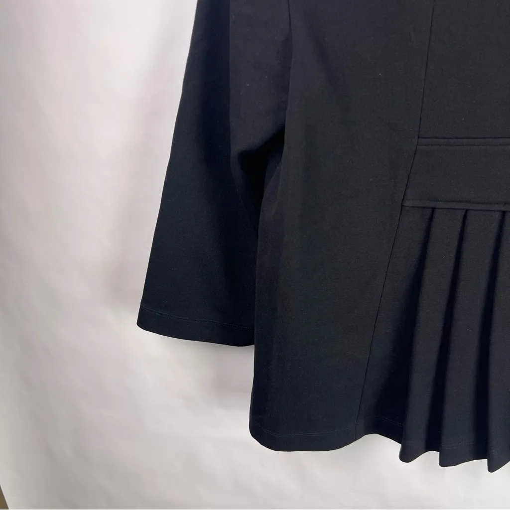 J. Jill Black Stretch Jacket, Button Front, Pleated Back, XS - Image 9