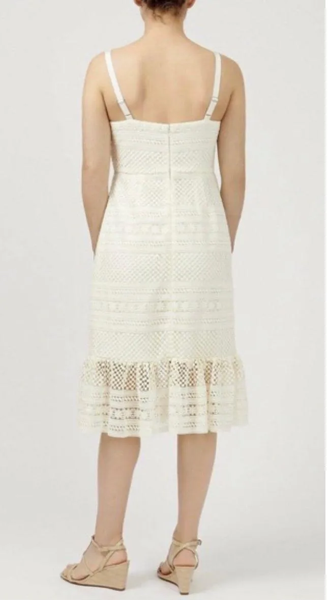 J.Crew Geometric Lace Ivory Midi Dress - Image 2