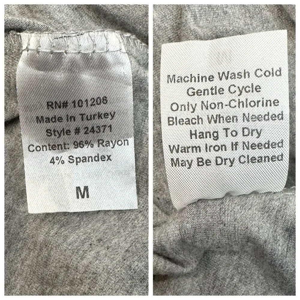 Soft Surroundings High Low Top Blouse Long Sleeve Zipper Back Gray Size Medium - Image 4