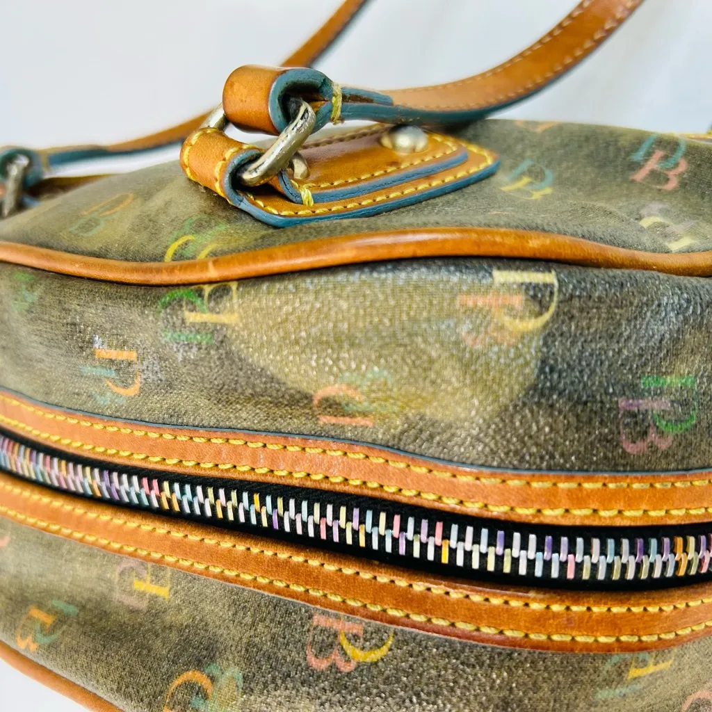 Vintage Y2K Dooney & Bourke Rainbow Signature Mini Bowler Bag in Black - Image 15