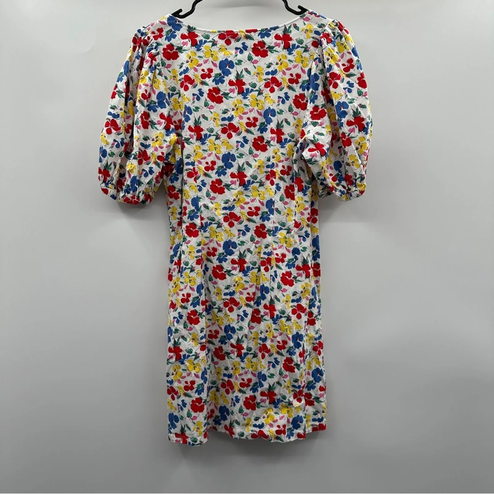 Rixo x Target Multicolor Floral Linen Blend Retro Short Sleeve Dress Size‎ 12 White - Image 6