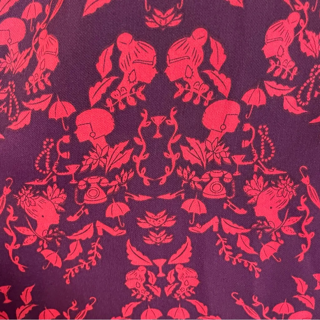 Cabi Top Cameo Print Sleeveless Blouse Red Purple Curtain Back Size‎ Small Scoop - Image 8