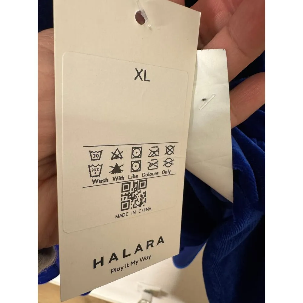 Halara Velvet Mini Dress Women XL Royal Blue NWT Deep V Neck Ruffled Hem Stretch - Image 8